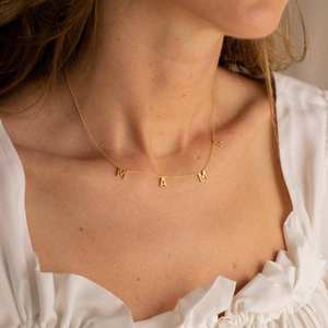 Collier à lettres personnalisées en acier inoxydable pour maman, ras du cou avec lettre <span class=keywords><strong>initiale</strong></span>, bijoux pour maman, cadeaux pour mères - Product Image 5