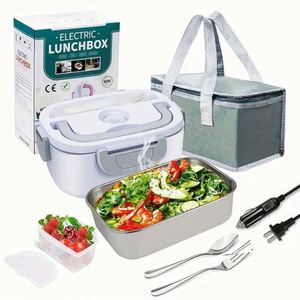 Ama-zon Cooperate Factory 12V/24V/110V/220V Portable Heated Electric Food Container <b>Lunch</b> <b>Box</b> Stainless Steel Kitchen Indoor - Product Image 1