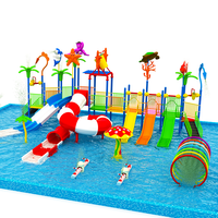 Toboggans de parc aquatique en fibre de verre intérieur et extérieur de taille personnalisable pour enfants, accessoires de centre commercial en plastique PVC