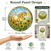 Attrape-soleil Cheval Tournesol Rustique en Verre Teinté à Suspendre, Décoration d'Intérieur, Cadeaux pour Amateurs de Chevaux, Décorations Commémoratives pour Animaux de Compagnie, pour Filles, Femmes, Hommes
