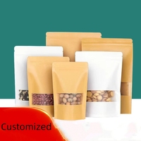 Paquet sur pied en papier kraft personnalisé de qualité alimentaire sacs zip-lock debout cône beurre de karité noix de cajou noyau collations en plastique
