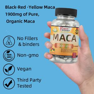 Extracto de Raíz de Maca Negra de Alta Potencia, 1900 mg por Cápsula, Apoyo Energético para Hombres y Mujeres, Cápsulas de Maca - Product Image 3