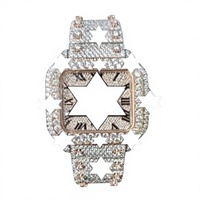 Montres RUDRA JEWELS en acier inoxydable, mouvement mécanique automatique, sport, élégant, boîtier carré en moissanite