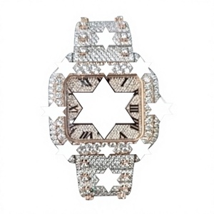 นาฬิกา RUDRA JEWELS สแตนเลสสตีล ระบบอัตโนมัติ ดีไซน์สปอร์ตหรูหรา ตัวเรือนทรงเหลี่ยมประดับโมอิสซาไนต์ - Product Image 1