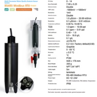 Sonde de qualité de l'eau multiparamètres RS485 pH Chlore résiduel Oxygène dissous EC TDS Aquaculture OEM/ODM Plastique