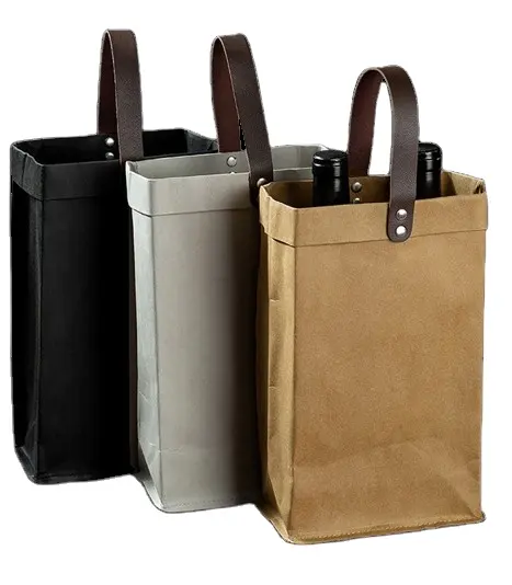 Sacs en papier personnalisés avec logo cadeau shopping bijoux sac en papier pour le vin sac en papier kraft lavable