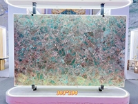 Carreaux de pierre de granit d'amazonite turquoise en marbre vert clair de luxe pour revêtement mural et tables de comptoirs