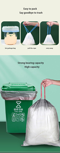 20 uds/rollo de bolsa de basura de jardín con cordón, bolsa de basura grande para patio, solo dedicado para barriles grandes - Product Image 2