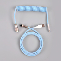 Câble enroulé aviateur personnalisé de qualité supérieure pour claviers mécaniques Prise USB C GX16 Compatible en cuivre pur avec gaine en TPE