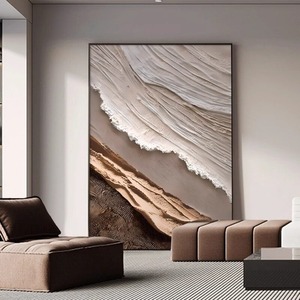 Quadro su tela moderno e di grande formato con texture, dipinto a olio, per progetti di ingegneria alberghiera, con cornice, ideale per acquisti all'ingrosso - Product Image 1