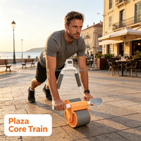 Rodillo Abdominal para Entrenamiento Muscular Diario en Casa, con Rebote Automático, para Hombres y Mujeres Adultos, Ejercicio para Reducir Grasa Abdominal y de Cintura