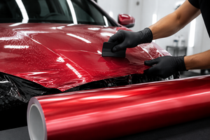 Vinilo Autoadhesivo para Automóviles, Color <span class=keywords><strong>Rojo</strong></span> Tata, con Acabado Perlado, TPU Alifático Covestro, Autoregenerable, Resistente a los Rayos UV y al Amarilleamiento - Product Image 5