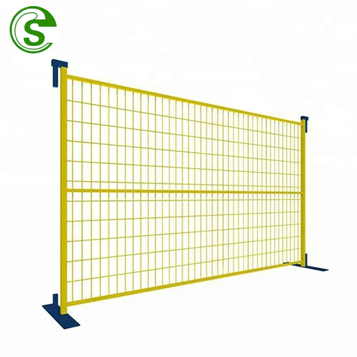 Guangzhou supplier hot dipped galvanized temporary fence ground foot top lock wire mesh temporary fence