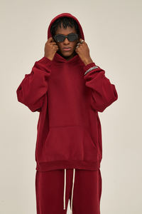 Logo personalizzato di alta qualità 400G di cotone 100% pesante <span class=keywords><strong>pile</strong></span> in bianco oversize taglie forti felpe tute da uomo per uomo - Product Image 2