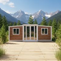 Maison conteneur en acier extensible, maison mobile préfabriquée de 20 pieds de long avec 2 chambres, cuisine et salle de bain pour usage en entrepôt