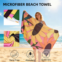 Eastsunshine OEM ODM Serviette de plage à imprimé tournesol Serviette de plage en microfibre recyclée gaufrée à séchage rapide d'été sans sable
