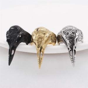 Fashion Jewelry <b>Ring</b> For Women Fine Jewelry <b>Ring</b> Stainless Steel Jewelry <b>Ring</b> Gold Plated Jewelry Engagement <b>Ring</b> <b>Skull</b> Raven - Product Image 2