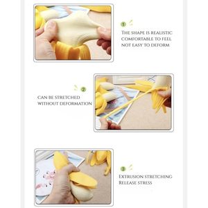 Banana Squeeze Prop Fake Banana Stretchy Fidget <b>Tool</b> Novelty Stress Relief <b>Toy</b> For Kids And Adults TPE Material Unisex - Product Image 2
