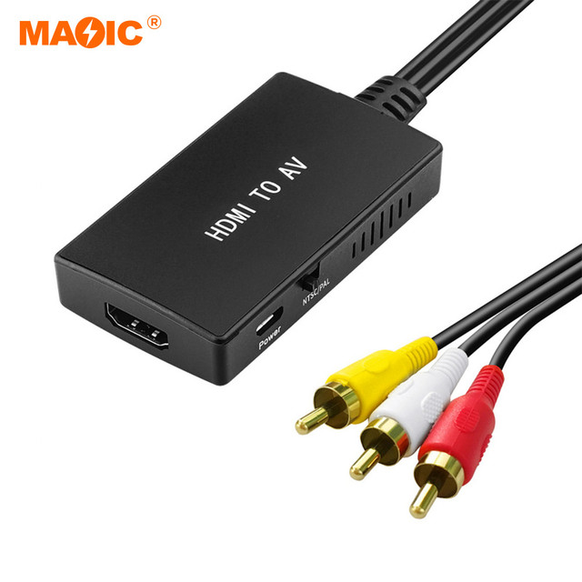 HDMI to AV Converter Cable Gilded Head Female to Female for Apple Android TV Boxes