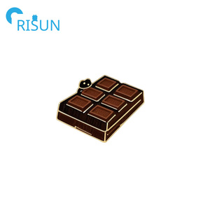 Venta al por mayor Kawaii DIY barra de chocolate esmalte Pin de solapa logotipo personalizado fábrica alimentos calorías o Fitness Chocolate caramelo esmalte Pin - Product Image 5