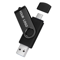 Clé USB haute vitesse 128 Go Type-C 3.0 Nouveau 64 Go 32 Go 16 Go 8 Go 4 Go Ordinateur mobile OTG Boîte en métal Interface rotative 2.0 USB