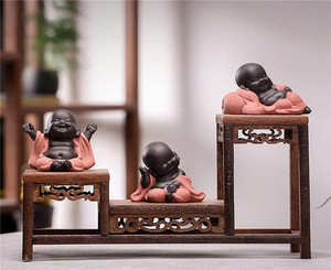 Estatua de Buda de cerámica, figura de monje, artesanía creativa para bebé, muñecos, adornos, regalo, artes y manualidades delicadas de cerámica chinas - Product Image 5