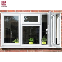 WANJIA Design moderne Fenêtres en vinyle UPVC Casement insonorisé Écran magnétique en verre à ouverture horizontale Persienne en acier inoxydable