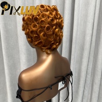 Promotion 8$ Pixieluv – Perruques courtes bob coupe pixie à prix de gros, fournisseurs de perruques roux sans colle 100 % cheveux humains pour femme noire