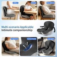 Coussin orthopédique en mousse à mémoire de forme pour siège et dossier avec base antidérapante pour voiture, chaise de bureau, soulagement de la douleur à la hanche