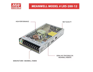 LRS 200 12 Meanwell 12V 17A SMPS 204W แหล่งจ่ายไฟแบบหุ้มโลหะสำหรับระบบอัตโนมัติจอแสดงผล LED เครื่อง CNC - Product Image 4