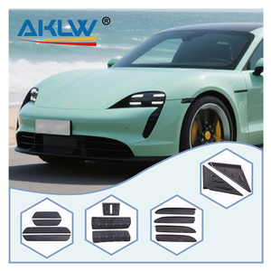 Cho Porsche taycan sợi carbon cửa bên ngoài xử lý Bảng điều khiển Bìa Sticker cửa sổ kính nâng chuyển đổi xe trang trí Phụ kiện khung - Product Image 1