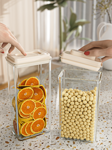 Organisateur de garde-manger de cuisine en plastique hermétique étanche pour le stockage des céréales et des spaghettis 0.5L-1.8L Pot à grains empilable - Product Image 4