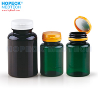 HOPECK Flacon de 5-120 ml en PET de qualité médicale pour pilules et gélules, couleur personnalisée et impression sérigraphique, bouchon à vis