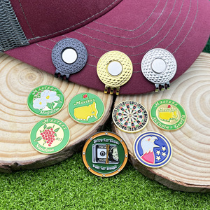 Ensemble de marqueurs de balle de golf à clipser sur casquette, magnétiques, ronds, en métal émaillé, accessoires de golf pour casquette de baseball, style sportif adulte - Product Image 1