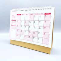 Calendrier de bureau personnalisé imprimé 2026 carton journal et papier kraft cadeau parfait avec support de chevalet en bois pour les amis