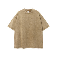 T-shirt personnalisé pour homme en coton 100% de haute qualité, 280 g/m², coupe ample, imprimé DTG, effet délavé à l'acide, taille plus