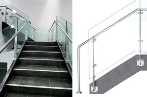 Thép không gỉ lan can Phụ kiện ban công bài lan can tay vịn cầu thang kính lan can với kẹp - Product Image 5