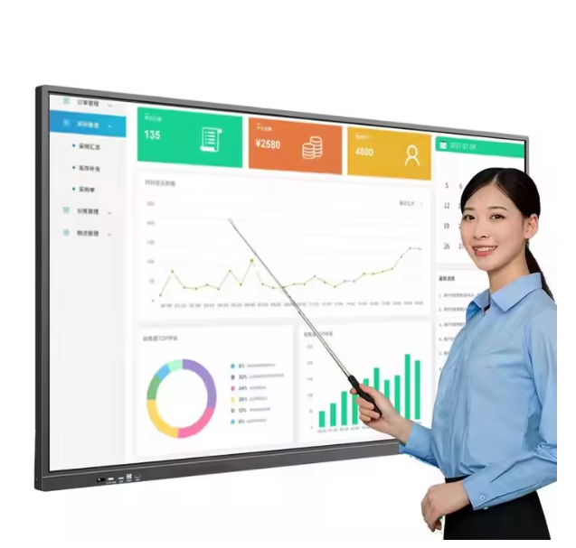 55inch LED 4K UHD Android Interactive 20/40 Point Touch Screen 120Hz Electronic Whiteboard for Office & Conference Rooms