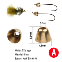 Messing-Kegelkopf für Tube Fly Streamer Salzwasser-Fliegenbindematerial Lachs Barsch Forelle Köderherstellungsmaterial