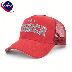 Casquette de baseball ajustée en tissu de coton personnalisé QZFSO pour homme, 5 panneaux, broderie 3D, protection solaire, style trucker - Product Image 1