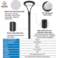 Lampadaire de jardin solaire LED extérieur personnalisé 30W en aluminium moulé sous pression IP65 étanche pour allées et rues, fourni directement par l'usine