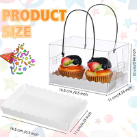 Boîtes d'emballage pour desserts portables, pliables et écologiques, gaufrées pour sandwichs, hamburgers, pâtisseries - Cadeau en plastique recyclé transparent