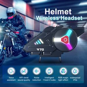 Wholesale Helmet Headset Y70 Bt5.3 Automatic Answering Waterproof Clear Sound Quality Talking Motorcycle Headphone - Product Image 4