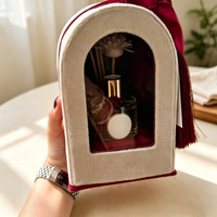 Boîte cadeau personnalisée en velours rigide avec nœud et pompon, magnétique, pour huile aromatique et parfum, emballage en acrylique transparent, boîte de test de parfum de luxe