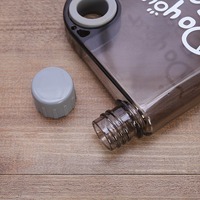 Bouteille d'eau en plastique personnalisable avec logo, design plat A5, pour la gym, sans BPA, anti-fuite, réutilisable, écologique, facile à transporter, emballage externe