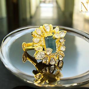 Meilleure qualité de luxe 925 plaqué rhodium Moissanite bague réglable en argent fin couleur or lunette réglage Vintage fêtes de mariage - Product Image 3