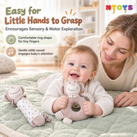 Couverture de confort pour bébé Ntoys en forme d'éléphant avec sucette en silicone, ensemble de jouets apaisants pour bébé, vente en gros de jouets en peluche personnalisés