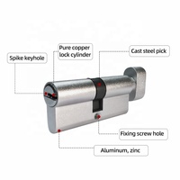 Cylindre de serrure européen de style moderne en aluminium et zinc pour porte, produit de sécurité de haute technologie