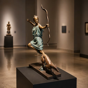 Statua della Dea della Caccia Nympha De Diane - Scultura in Stile Antico in Bronzo Fuso, Spessore 5mm, Souvenir, Decorazione per <span class=keywords><strong>la</strong></span> Casa, Regalo - Product Image 1