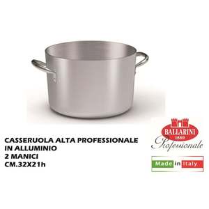 Casseruola Alta in Alluminio 32x21cm con 2 Manici - Product Image 1